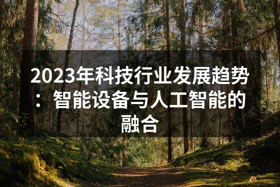 2023年科技行业发展趋势：智能设备与人工智能的融合